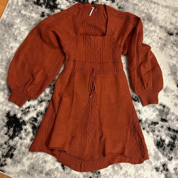 NWOT Free People Emmaline Open Back Mini Sweater Dress - Picture 6 of 13